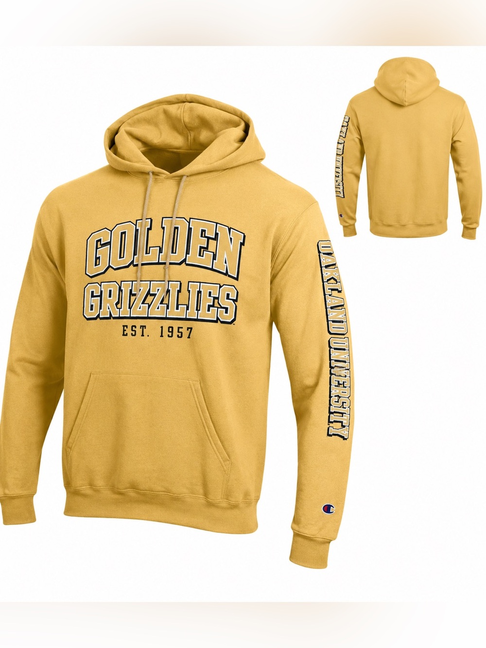 Champion Golden Grizzlies Oakland University Hoodie Pullover Fleece Medium